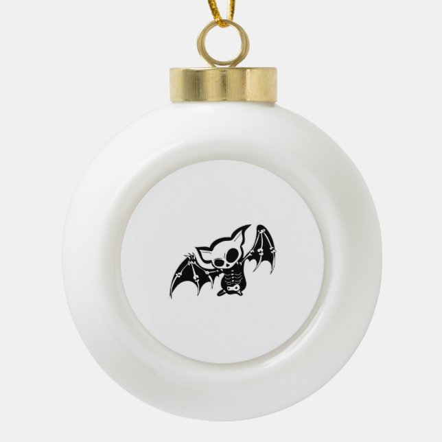 Bat Halloween Keramik Kugel-Ornament (Vorderseite)