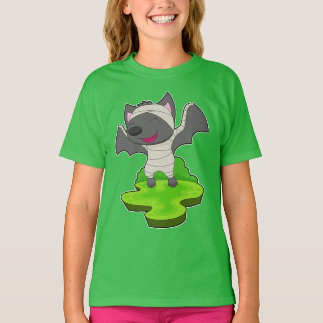 Bat Halloween Mummy T-Shirt (Vorderseite)