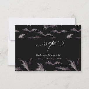 Bat Halloween-Party w Meal UAWG Black RSVP Karte