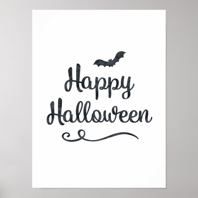 Bat Happy Halloween Party Niedliche Typografie Kun Poster (Vorne)