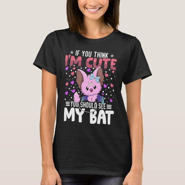 Bat Heart Valentine's Day Animal For Womens Kids T-Shirt (Vorderseite)