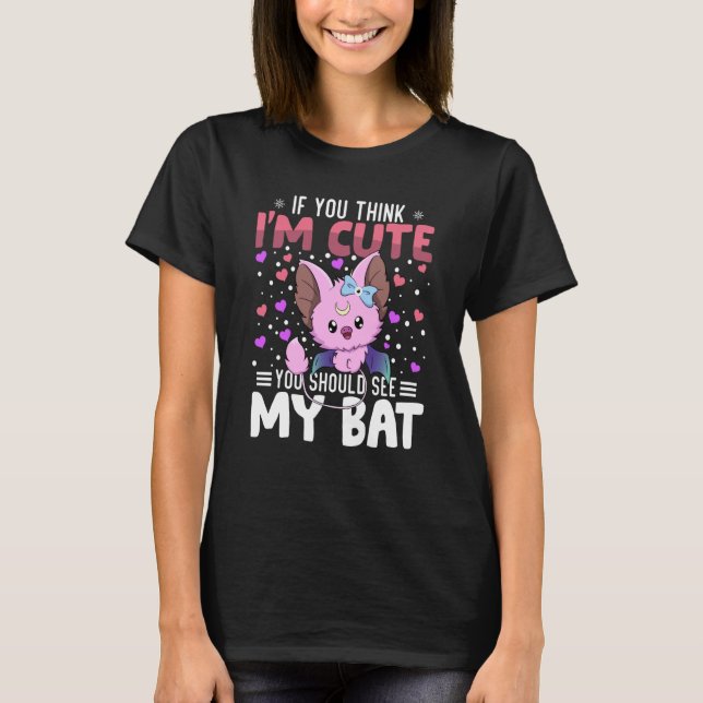 Bat Heart Valentine's Day Animal For Womens Kids T-Shirt (Vorderseite)