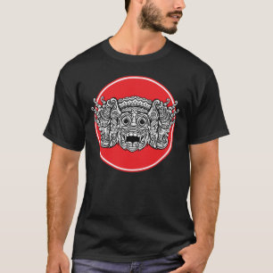 Bat-like balinesische Maske Gravur T-Shirt