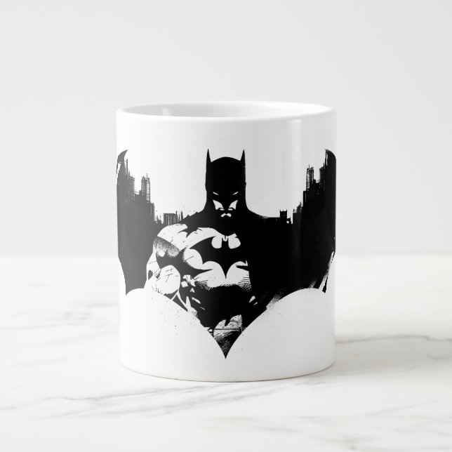 Bat-Logo für Batman- und Gotham-Silhouette Jumbo-Tasse (Vorderseite)