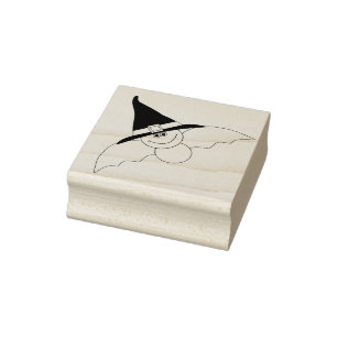 Bat mit Hexenhut Gummistempel