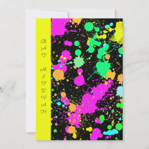 Bat Mitzvah, 16 . Geburtstag, Neon, CustomEinladun Einladung