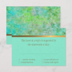 Bat Mitzvah Abstract Design in Aqua RSVP Karte