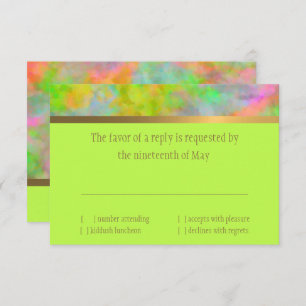 Bat Mitzvah Abstract Design in Lime Green RSVP Karte