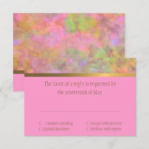 Bat Mitzvah Abstract Design in Rosa RSVP Karte