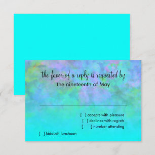 Bat Mitzvah Abstract Design in Türkis RSVP Karte