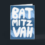BAT MITZVAH Anpassbare blaue Wavy Stripes Congrade Karte<br><div class="desc">Handgezeichneter Text von mir für Sie über ein handgezeichnetes, blau gezeichnetes Muster. Fügen Sie Ihren eigenen Text in die Innenseite der Karte ein. Für weitere Designs und Farben Karo mein Shop! Oder lass mir Bescheid, wenn du etwas Angewohntes willst. Ich habe auch passendes Packpapier und natürlich sowohl Bar und Bat...</div>