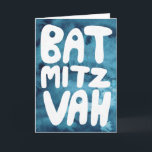 BAT MITZVAH Anpassbare Blue Watercolor-Glückwünsch Karte<br><div class="desc">Handgezeichneter Text von mir für Sie mit einem farbigen Aquarellhintergrund. Fügen Sie Ihren eigenen Text in die Innenseite der Karte ein. Für weitere Designs und Farben Karo mein Shop! Oder lass mir Bescheid, wenn du etwas Angewohntes willst. Ich habe auch passendes Packpapier und natürlich sowohl Bar und Bat Mitzvah Versionen!...</div>