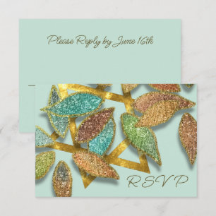 Bat Mitzvah Aqua Brown Glittery Petals Star Einladung