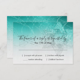 Bat Mitzvah Aqua Star von David Glittery UAWG RSVP Karte