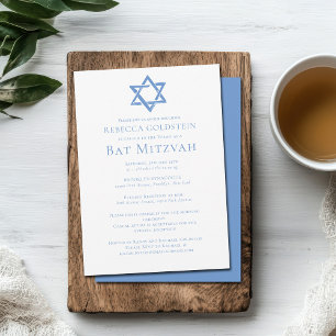 Bat Mitzvah Artistic Blue Star von David Party Einladung