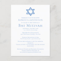 Bat Mitzvah Artistic Blue Star von David Party