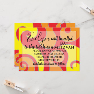 Bat Mitzvah Bar Mitzvah Silvery Wirbel Einladung