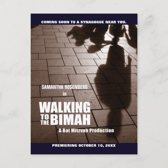 Bat Mitzvah Bimah Save the Date Postkarte (Vorderseite)