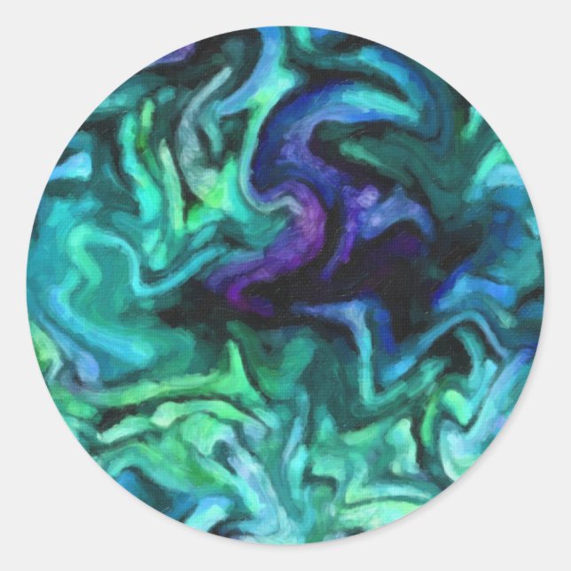 Bat Mitzvah Blau und Lila Design Runder Aufkleber (Vorderseite)