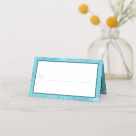 Bat Mitzvah Blue Opal Watercolor Party Escort Platzkarte