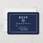 Bat Mitzvah Blue und Gold UAWG RSVP Karte<br><div class="desc">Bat Mitzvah Blue and Gold RSVP Card</div>