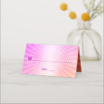 Bat Mitzvah Bold Boho Retro Pink Orange Gradient Platzkarte<br><div class="desc">Kein Bat Mitzvah Party ist komplett ohne personalisierte Platzkarten. Lass deinem Lieblings-Bat Mitzvah Stolz, Freude und feiere ihren Meilenstein in ihrem perfekt koordinierten Party. Spaß, lila Typografie in heißen Rosa und Star of David überlagern einen Hintergrund von Pop hellorangen und rosa Ober-Farbradien mit weißen Punkten. Ein dunkelrosa und leuchtend orangefarbener...</div>