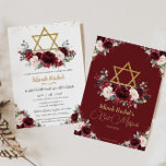 Bat Mitzvah Burgundy Blush Floral Gold Star Einladung<br><div class="desc">Personalisieren Sie diese liebliche burgundy und rot florale Fledermäuse mitzvah Einladung mit eigener Formulierung einfach und schnell,  einfach drücken Sie die Schaltfläche Anpassen,  um den Stil und die Platzierung des Textes weiter zu ordnen und zu formatieren. Passende Artikel im Shop erhältlich! c) Das glückliche Cat Studio</div>