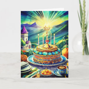 Bat Mitzvah Card, 5 Zoll x 7 Zoll geklappte Grußka Karte