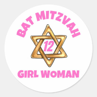 Bat Mitzvah Classic Round Sticker