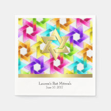 Bat Mitzvah Colorful Star Damask