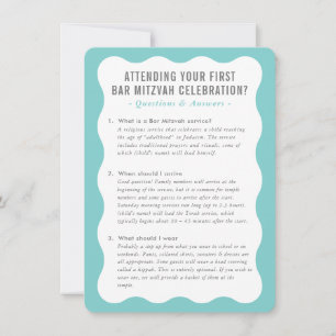 BAT MITZVAH Dienstinformation mint grau Einladung