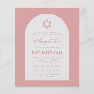 Bat Mitzvah Dusty Rose Bogen Budget Rosa Einladung