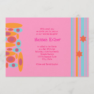 Bat Mitzvah Einladung Angesagtes Party Rosa