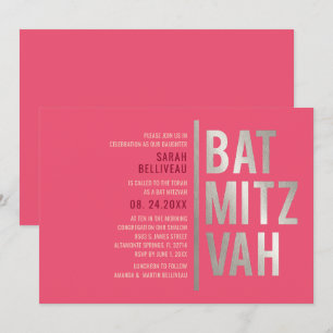 Bat Mitzvah Einladung Moderne Fette Schrift
