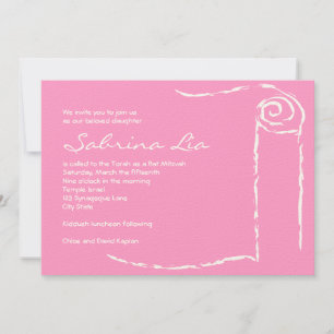 Bat Mitzvah Einladung Torah Scroll Jewish F9C