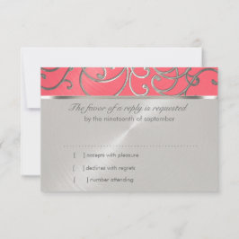 Bat Mitzvah Elegant Rosa und Silver Filigree Einladung