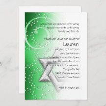 Bat Mitzvah Emerald Shimmer Star von David