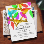 Bat Mitzvah farbenfrohe Petals über Star Einladung<br><div class="desc">Bat Mitzvah farbenfrohe Petals über Star Bar Mitzvah und Bat Mitzvah Einladung Set von Umua entworfen. Gedruckt und ausgeliefert von Zazzle oder seinen Partnern.</div>