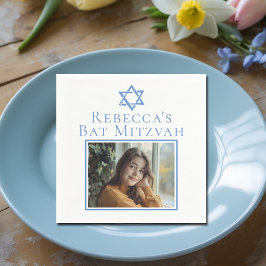 Bat Mitzvah Foto Blue Star von David Party Serviette