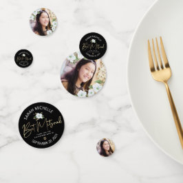 Bat Mitzvah Foto Schwarzes Gold Script Elegantes F Konfetti