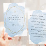 Bat Mitzvah Gold Geo Frame Blue Paper Programm Flyer<br><div class="desc">Das Gewicht dieses Papiers ist perfekt für Ihr Programm. Es ist viel schwerer als Kopierpapier und eignet sich perfekt für Ihre Einwegprogramme. Verwenden Sie die Vorlage,  um Ihre Informationen auszufüllen. Mit der Funktion "Weitere Anpassung" können Sie den Schriftart (Größe,  Stil,  Farbe) ändern,  weitere Textzeilen hinzufügen oder das Textlayout ändern.</div>