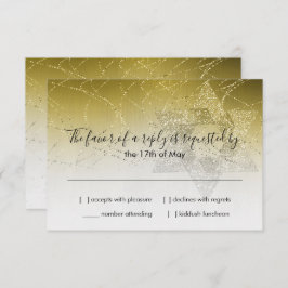Bat Mitzvah Gold Star Glittery RSVP Card