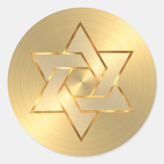 Bat Mitzvah Gold Star von David Runder Aufkleber (Vorderseite)