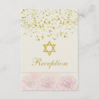 Bat Mitzvah Golden Confetti, Rose Empfang Card