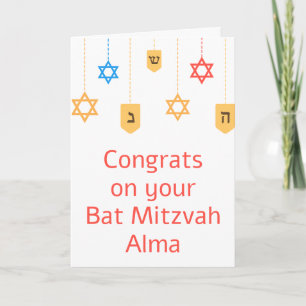 bat mitzvah Gratulationen Karte