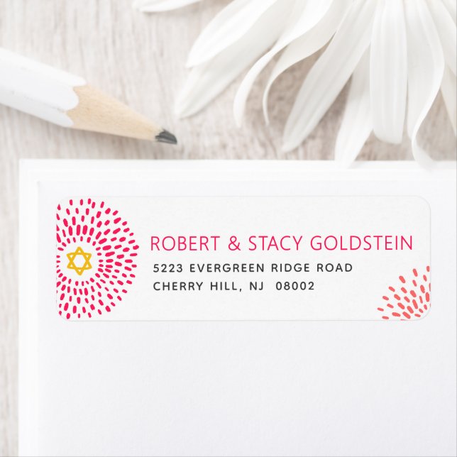 Bat Mitzvah Hot Pink Sternexplosion Typ Groovy Ans (Insitu)