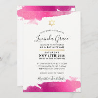 BAT MITZVAH INVITE Modernes vergoldetes goldfarben