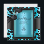 Bat Mitzvah Leopard Aquamarin Blue Butterfly Einladung<br><div class="desc">Bat Mitzvah Leopard Schmetterling Aquamarin Blue Black Girl Einladung Formal Verwendung für jede Veranstaltung Einladung Anpassung zu ändern oder Details hinzufügen.</div>