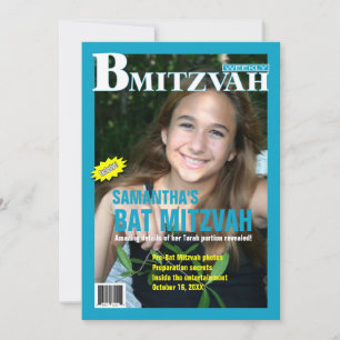 Bat Mitzvah Magazine Einladung Aquamarin