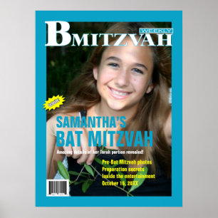 Bat Mitzvah Magazine Poster Aquamarin
